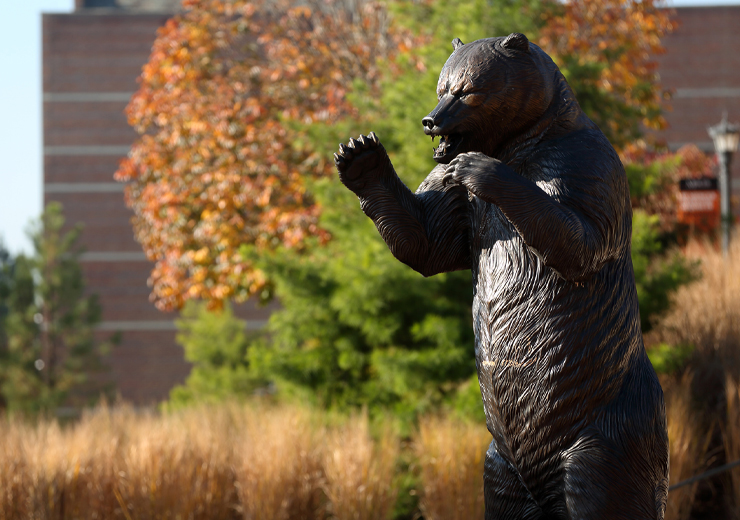 Bronze bear statue