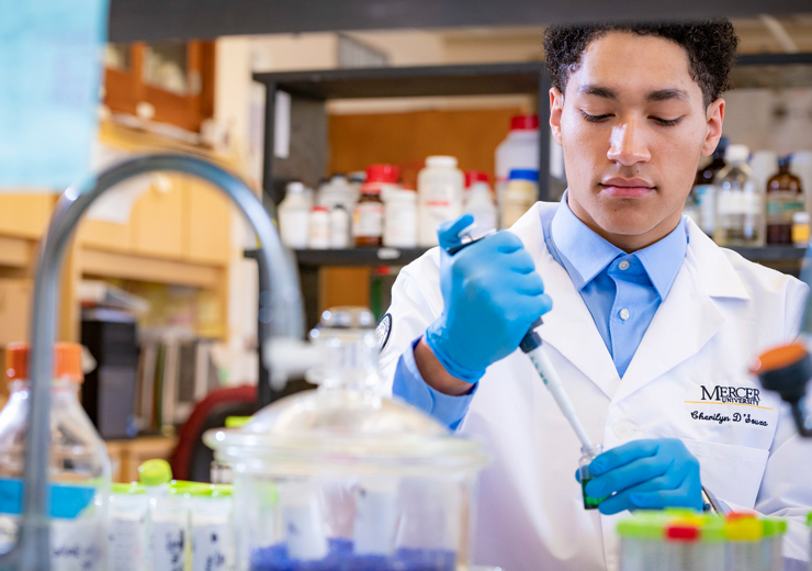 Student in a lab