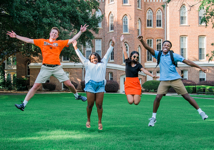 Students jumping in the air